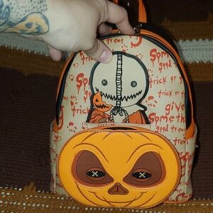 Halloween Themed Backpack with Pumpkin Design